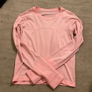 lululemon cropped long sleeve shirt- race length (size6)